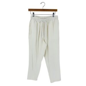 Simply Blessed Linen Blend‎ Jogger Pants Cream Medium Coastal Summer Casual